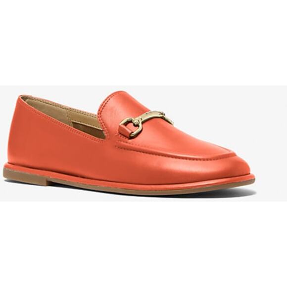Michael Kors Carson Leather Loafer Slip On Casual Red Clay Women Size 10 NIB - Picture 1 of 5